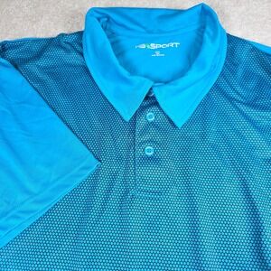 KS Sport Polo Shirt Mens 4XL Big Blue Black Honeycomb Short Sleeve Performance